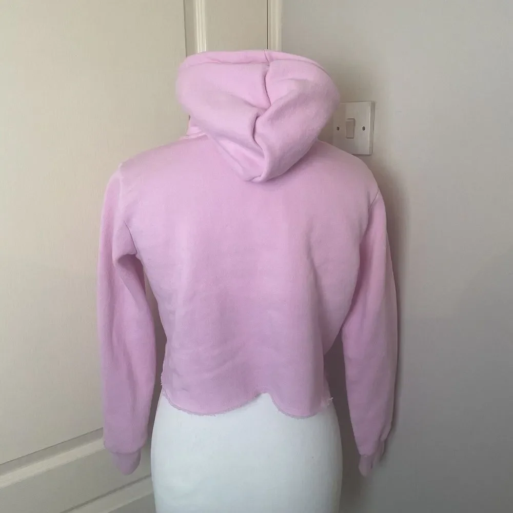 Hype Script Size 13 Years Crop Hoodie Girls OTH Hoody Hooded Top Tape Baby Pink - Picture 11 of 14